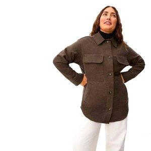 *EVERLANE* The Oversized Shirt Jacket Brown Base - Size S
